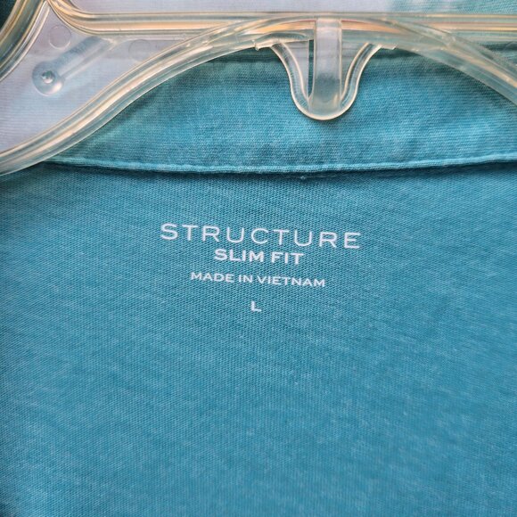 Structure Slim Fit Polo Shirts Set Of 2 In Purple & Teal - Picture 3 of 7